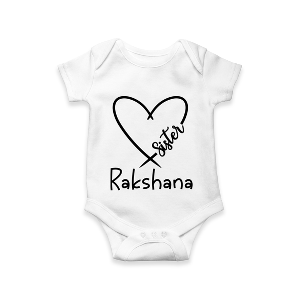 Sister Romper / Onesie | Cute and Personalized Romper / Onesie for Sisters - WHITE - New Born (Chest 14")