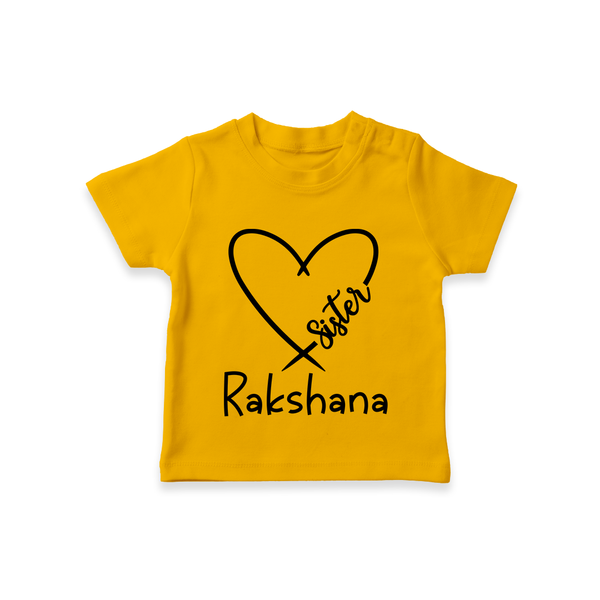 Sister T-Shirt | Cute and Personalized T-Shirt for Sisters - CHROME YELLOW - 0-5 Months Old (Chest 17")