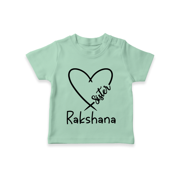 Sister T-Shirt | Cute and Personalized T-Shirt for Sisters - MINT GREEN - 0-5 Months Old (Chest 17")