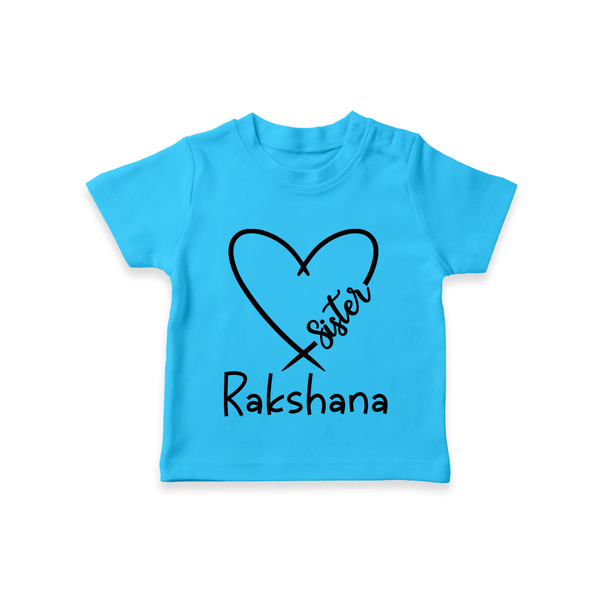 Sister T-Shirt | Cute and Personalized T-Shirt for Sisters - SKY BLUE - 0-5 Months Old (Chest 17")