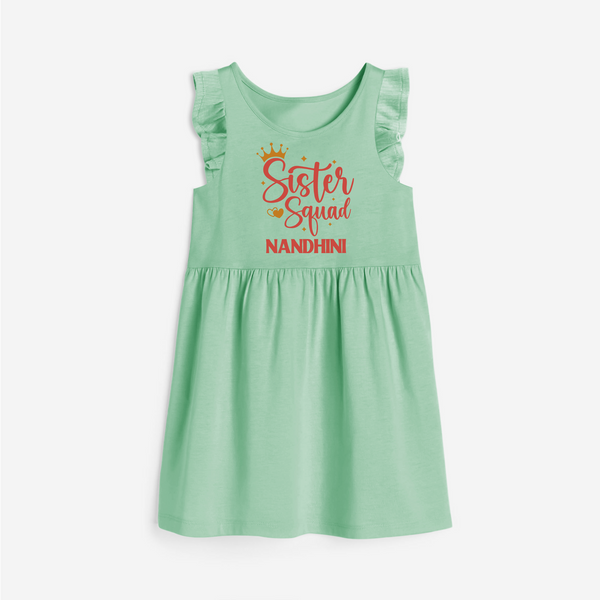 Sister Squad Frock | Personalized Frock for the Sister Squad - MINT GREEN - 1 - 2 Years Old (Chest 22" , Full Length 22")