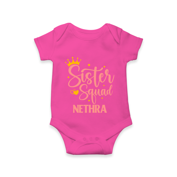 Sister Squad Romper / Onesie | Personalized Romper / Onesie for the Sister Squad - HOT PINK - New Born (Chest 14")