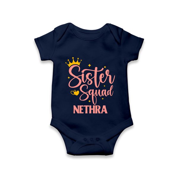 Sister Squad Romper / Onesie | Personalized Romper / Onesie for the Sister Squad - NAVY BLUE - New Born (Chest 14")