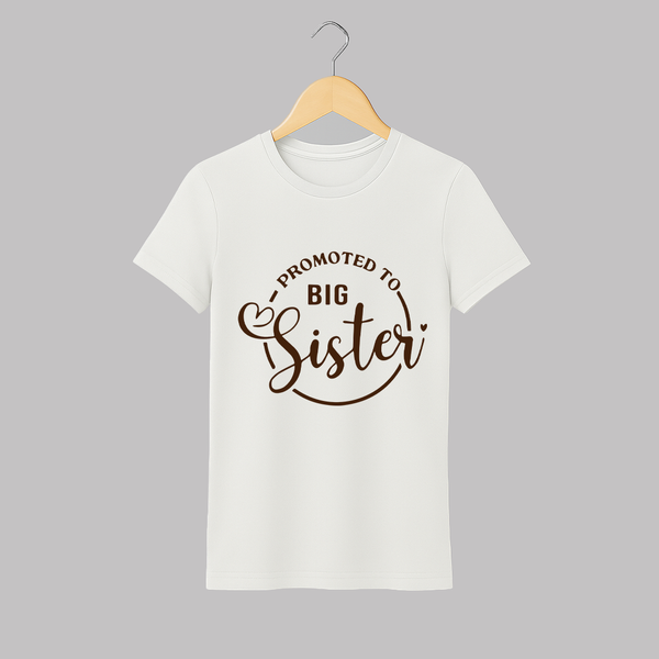 Promoted To Big Sister Adult T-Shirt | Custom Adult T-Shirt for the New Big Sister - WHITE - S (Chest 19")