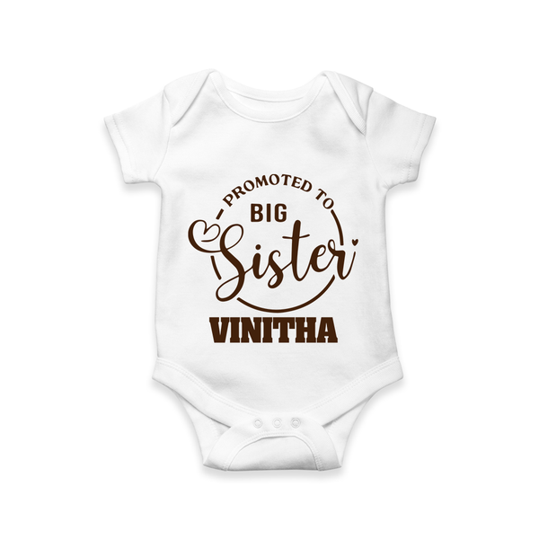 Promoted To Big Sister Romper / Onesie | Custom Romper / Onesie for the New Big Sister - WHITE - New Born (Chest 14")