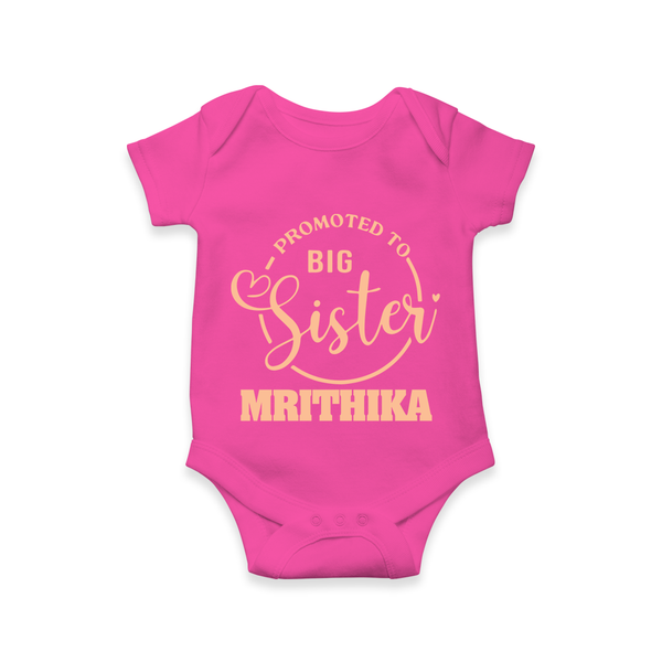 Promoted To Big Sister Romper / Onesie | Custom Romper / Onesie for the New Big Sister - HOT PINK - New Born (Chest 14")