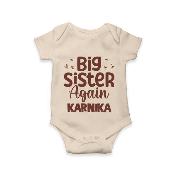 Big Sister Again Romper / Onesie | Personalized Romper / Onesie for the Big Sister Again - IVORY - New Born (Chest 14")