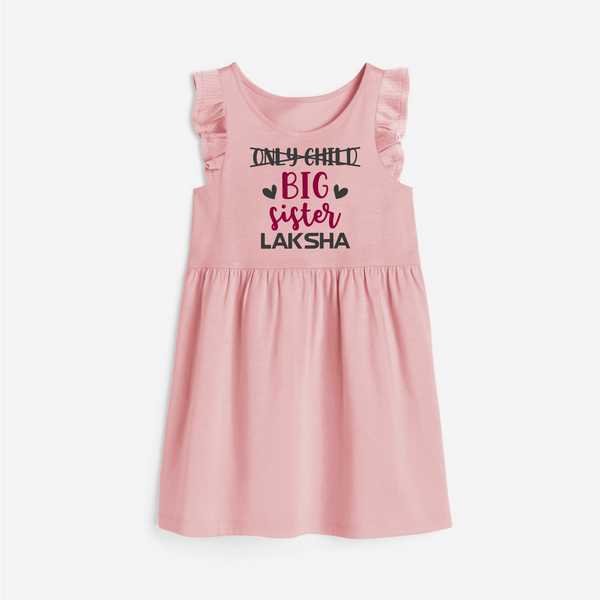 Only Child Big Sister Frock | Custom Frock for the Only Child Now Big Sister - BABY PINK - 1 - 2 Years Old (Chest 22" , Full Length 22")