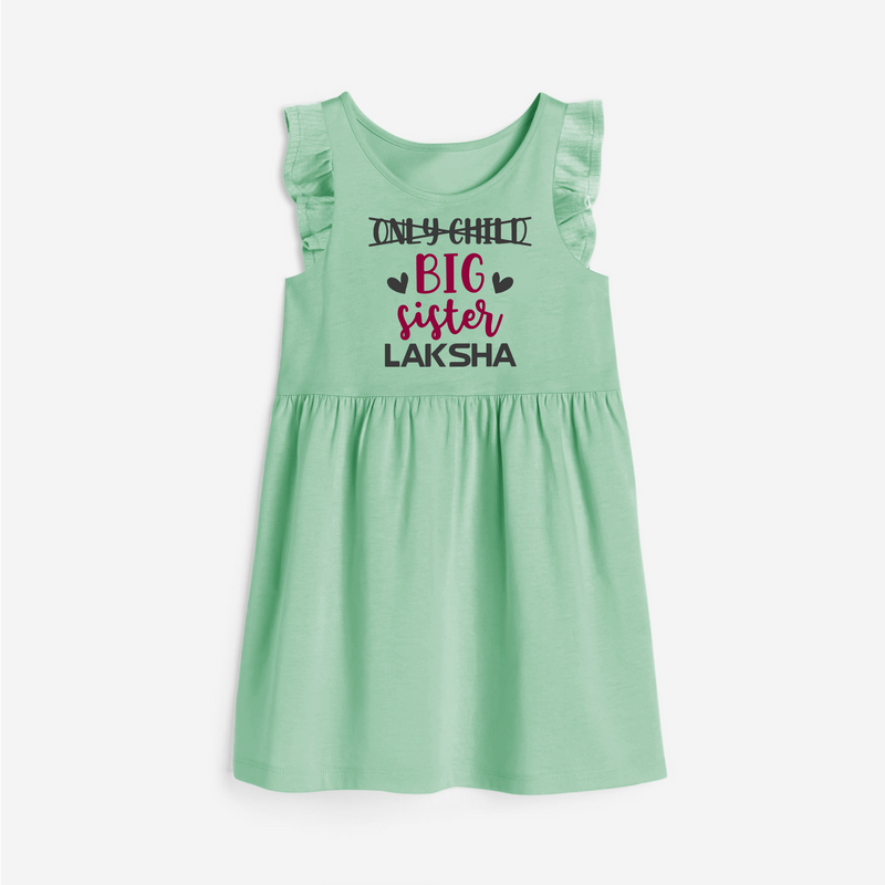 Only Child Big Sister Frock | Custom Frock for the Only Child Now Big Sister - MINT GREEN - 1 - 2 Years Old (Chest 22" , Full Length 22")