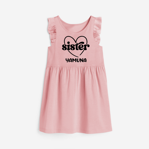 Sister Frock | Personalized Frock for Your Favorite Sister - BABY PINK - 1 - 2 Years Old (Chest 22" , Full Length 22")
