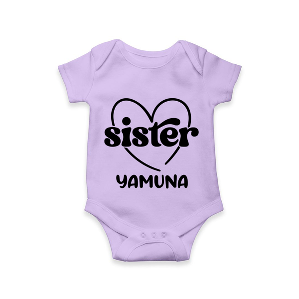 Sister Romper / Onesie | Personalized Romper / Onesie for Your Favorite Sister - LILAC - New Born (Chest 14")