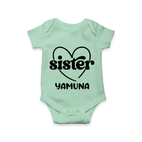 Sister Romper / Onesie | Personalized Romper / Onesie for Your Favorite Sister - MINT GREEN - New Born (Chest 14")