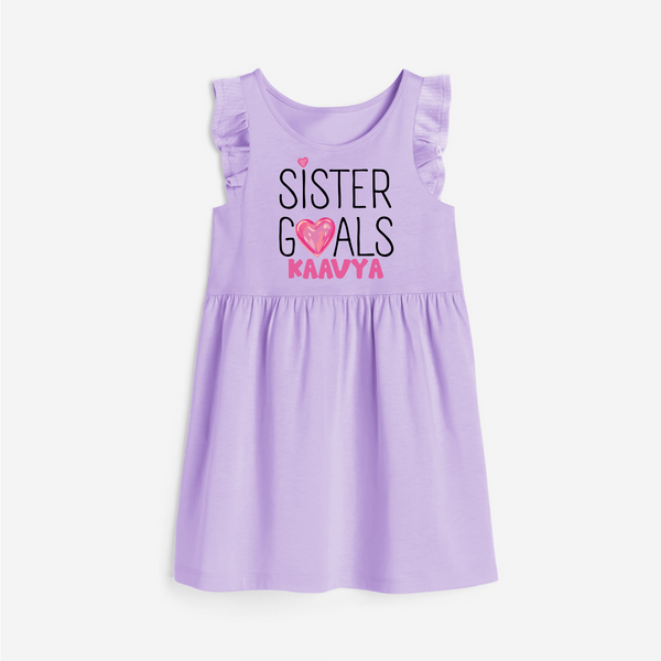 Sister Goals Frock | Custom Frock for the Perfect Sister Duo - LILAC - 1 - 2 Years Old (Chest 22" , Full Length 22")