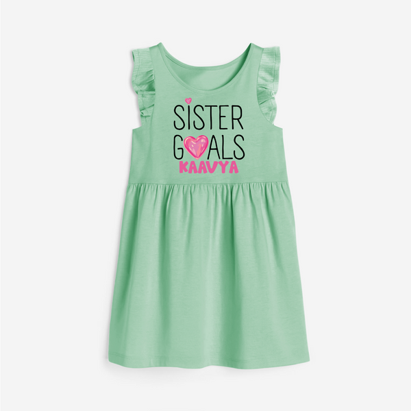 Sister Goals Frock | Custom Frock for the Perfect Sister Duo - MINT GREEN - 1 - 2 Years Old (Chest 22" , Full Length 22")