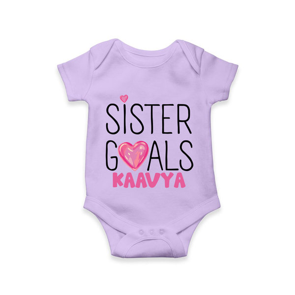 Sister Goals Romper / Onesie | Custom Romper / Onesie for the Perfect Sister Duo - LILAC - New Born (Chest 14")