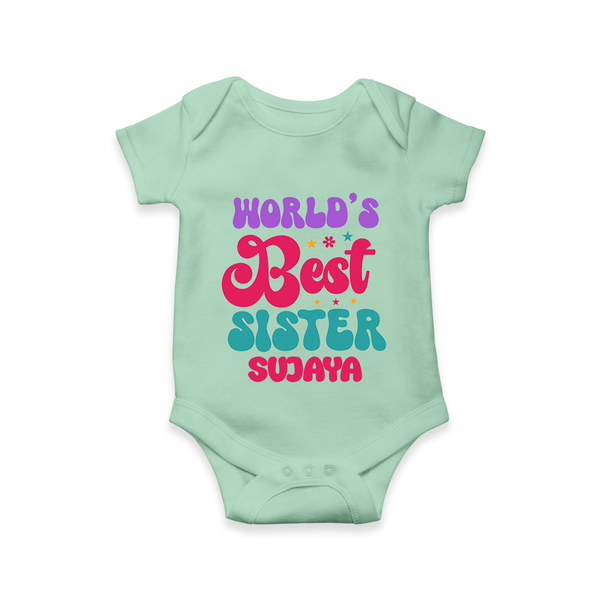 World's Best Sister Romper / Onesie | Personalized Romper / Onesie for the World's Best Sister - MINT GREEN - New Born (Chest 14")