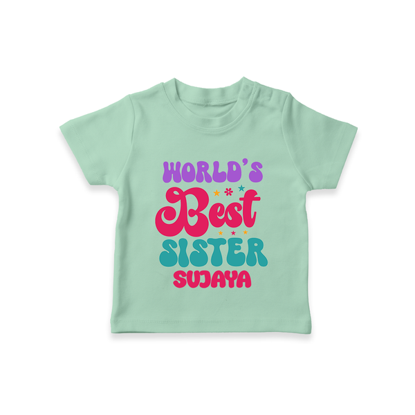 World's Best Sister T-Shirt | Personalized T-Shirt for the World's Best Sister - MINT GREEN - 0-5 Months Old (Chest 17")