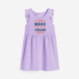 Sisters Make The Best Friends Frock | Custom Frock for the Best Sister Friends - LILAC - 1 - 2 Years Old (Chest 22" , Full Length 22")
