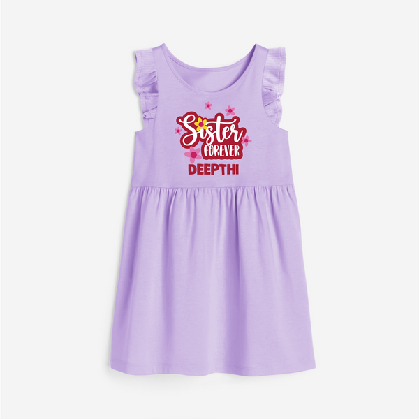 Sister Forever Frock | Personalized Frock for Sisters Forever - LILAC - 1 - 2 Years Old (Chest 22" , Full Length 22")
