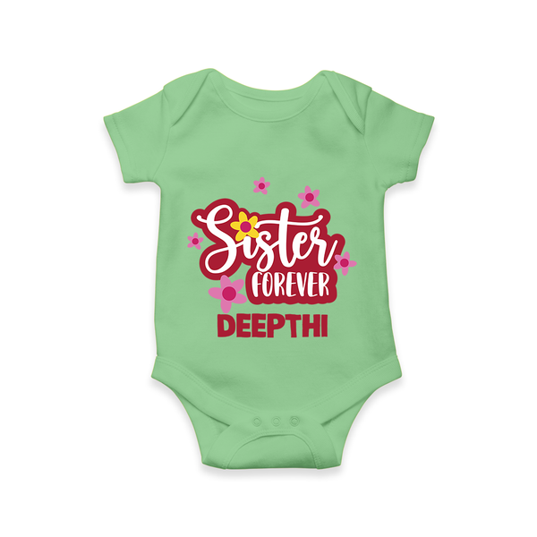 Sister Forever Romper / Onesie | Personalized Romper / Onesie for Sisters Forever - GREEN - New Born (Chest 14")