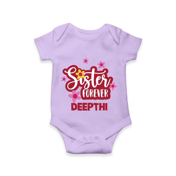 Sister Forever Romper / Onesie | Personalized Romper / Onesie for Sisters Forever - LILAC - New Born (Chest 14")