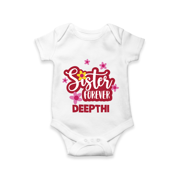 Sister Forever Romper / Onesie | Personalized Romper / Onesie for Sisters Forever - WHITE - New Born (Chest 14")