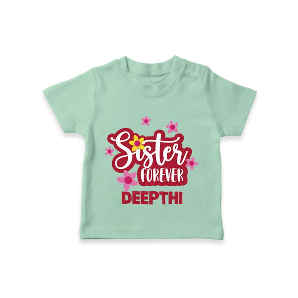 Sister Forever T-Shirt | Personalized T-Shirt for Sisters Forever - MINT GREEN - 0-5 Months Old (Chest 17")