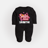 Sister Forever Sleep Suit/ Full Sleeve Bodysuit | Personalized Sleep Suit/ Full Sleeve Bodysuit for Sisters Forever - BLACK - New Born (Chest 7.5")