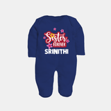 Sister Forever Sleep Suit/ Full Sleeve Bodysuit | Personalized Sleep Suit/ Full Sleeve Bodysuit for Sisters Forever - NAVY BLUE - New Born (Chest 7.5")