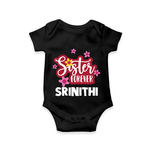 Sister Forever Romper / Onesie | Personalized Romper / Onesie for Sisters Forever - BLACK - New Born (Chest 14")