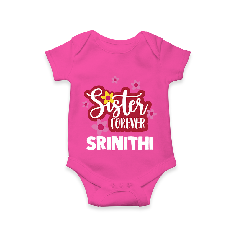 Sister Forever Romper / Onesie | Personalized Romper / Onesie for Sisters Forever - HOT PINK - New Born (Chest 14")