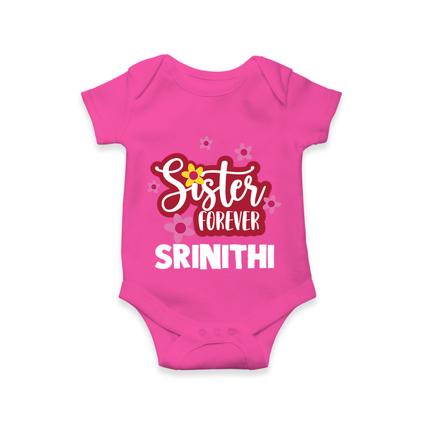 Sister Forever Romper / Onesie | Personalized Romper / Onesie for Sisters Forever - HOT PINK - New Born (Chest 14")