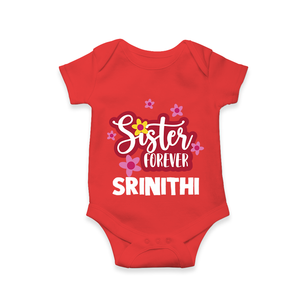 Sister Forever Romper / Onesie | Personalized Romper / Onesie for Sisters Forever - RED - New Born (Chest 14")