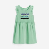Partners In Crime Frock | Custom Frock for Sister Partners in Crime - MINT GREEN - 1 - 2 Years Old (Chest 22" , Full Length 22")