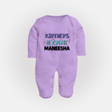 Partners In Crime Sleep Suit/ Full Sleeve Bodysuit | Custom Sleep Suit/ Full Sleeve Bodysuit for Sister Partners in Crime - LILAC - New Born (Chest 7.5")
