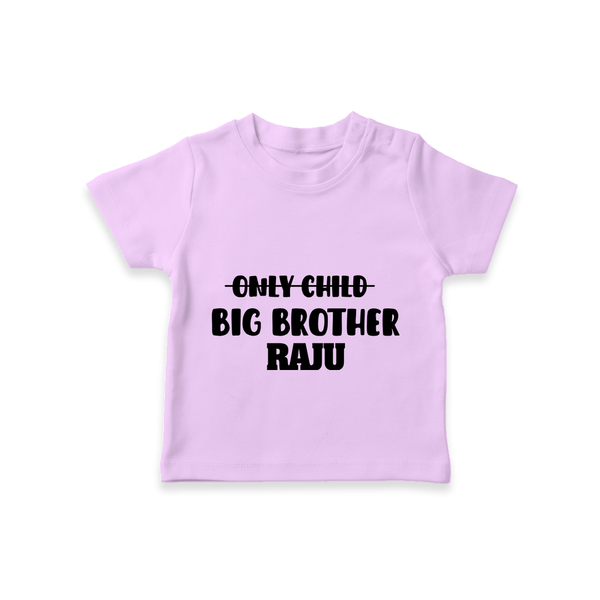 Only Child Big Brother T-Shirt | Custom T-shirt for the Only Child Now Big Brother - LILAC - 0-5 Months Old (Chest 17")