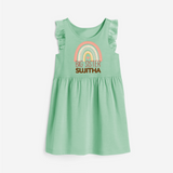 Big Sister Frock | Personalized Frock for the Big Sister - MINT GREEN - 1 - 2 Years Old (Chest 22" , Full Length 22")