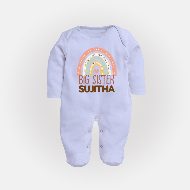 Big Sister Sleep suit | Personalized Sleep suit for the Big Sister - BABY BLUE - New Born (Chest 7.5")
