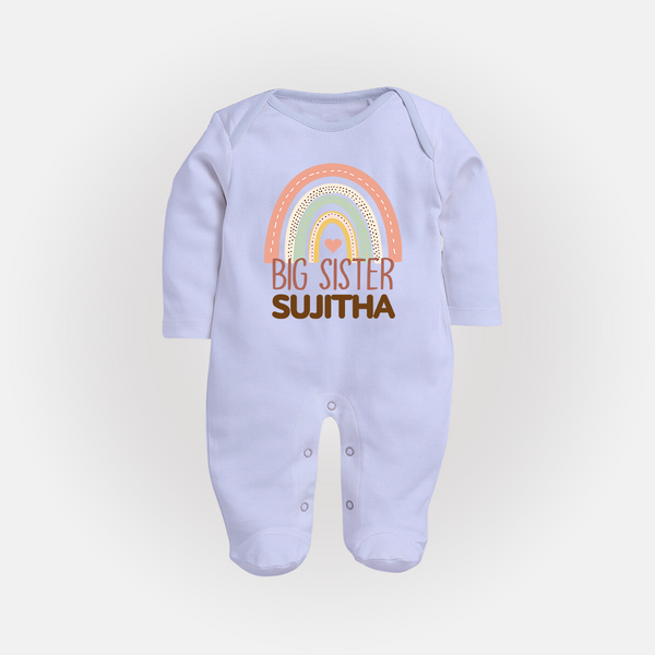 Big Sister Sleep suit | Personalized Sleep suit for the Big Sister - BABY BLUE - New Born (Chest 7.5")