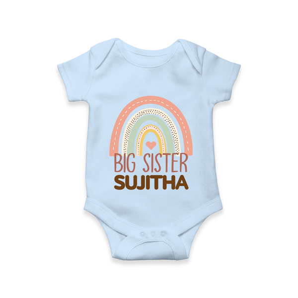 Big Sister Romper | Personalized Romper for the Big Sister - BABY BLUE - New Born (Chest 14")