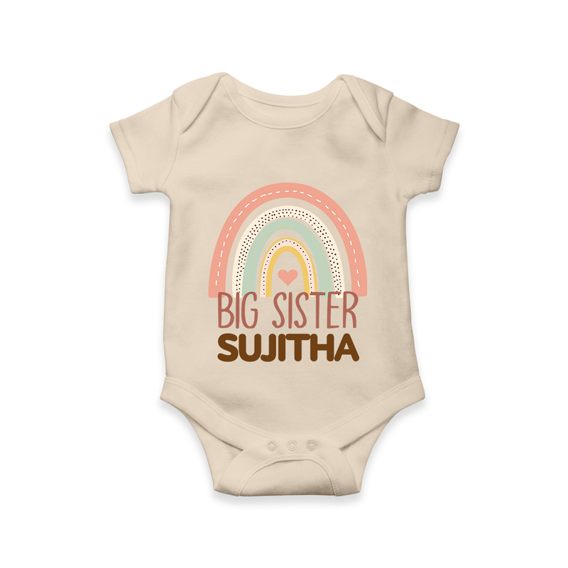 Big Sister Romper | Personalized Romper for the Big Sister - IVORY - New Born (Chest 14")