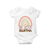 Big Sister Romper | Personalized Romper for the Big Sister - WHITE - New Born (Chest 14")