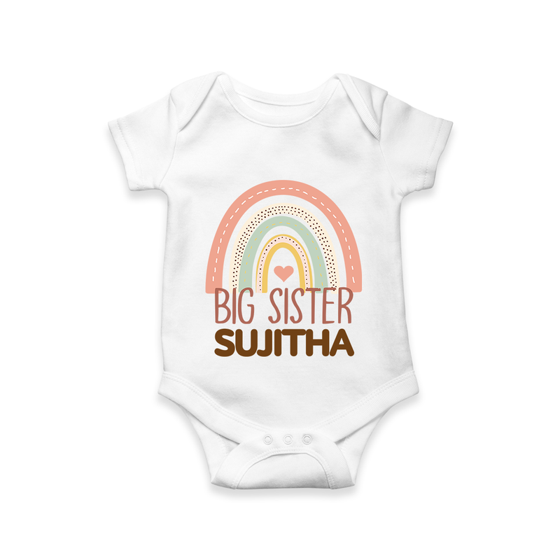 Big Sister Romper | Personalized Romper for the Big Sister - WHITE - New Born (Chest 14")