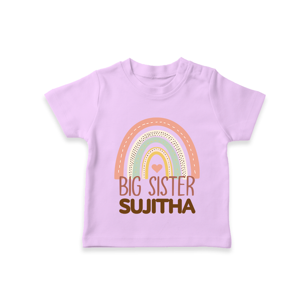 Big Sister T-shirt | Personalized T-shirt for the Big Sister - LILAC - 0-5 Months Old (Chest 17")
