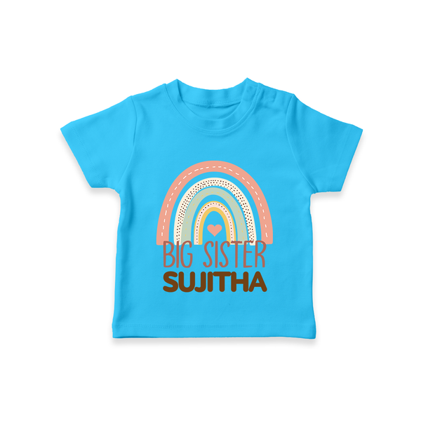 Big Sister T-shirt | Personalized T-shirt for the Big Sister - SKY BLUE - 0-5 Months Old (Chest 17")