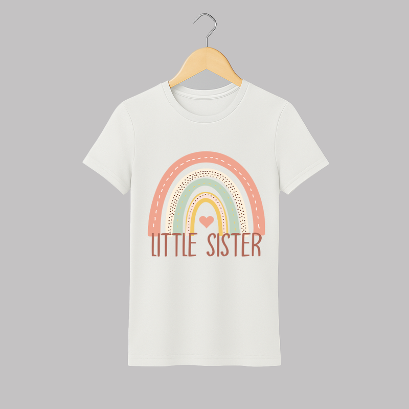 Little Sister Adult Tshirt | Custom Adult Tshirt for the Little Sister - WHITE - S (Chest 19")