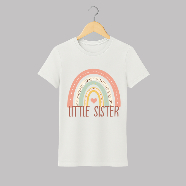 Little Sister Adult Tshirt | Custom Adult Tshirt for the Little Sister - WHITE - S (Chest 19")