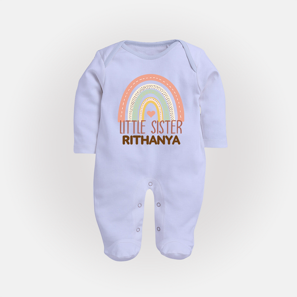 Little Sister Sleep suit | Custom Sleep suit for the Little Sister - BABY BLUE - New Born (Chest 7.5")