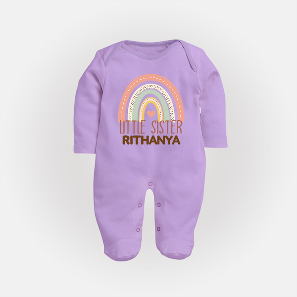 Little Sister Sleep suit | Custom Sleep suit for the Little Sister - LILAC - New Born (Chest 7.5")