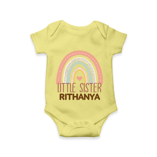 Little Sister Romper | Custom Romper for the Little Sister - PASTEL YELLOW - New Born (Chest 14")